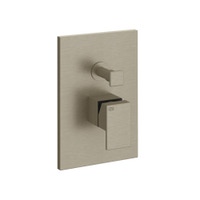 Immagine di Gessi RETTANGOLO SHOWER miscelatore doccia a parete 2 uscite, con deviatore automatico bagno/doccia, senza corpo incasso, finitura finox 44604#149