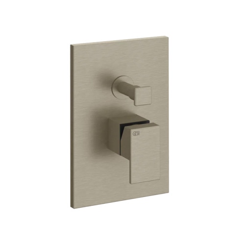 Immagine di Gessi RETTANGOLO SHOWER miscelatore doccia a parete 2 uscite, con deviatore automatico bagno/doccia, senza corpo incasso, finitura finox 44604#149