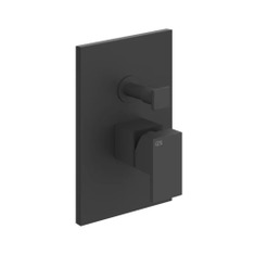 Immagine di Gessi RETTANGOLO SHOWER miscelatore doccia a parete 2 uscite, con deviatore automatico bagno/doccia, senza corpo incasso, colore nero finitura opaco 44604#299