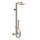 Gessi RETTANGOLO SHOWER miscelatore termostatico a parete con soffione, deviatore automatico bagno/doccia, flessibile 150 cm e doccetta anticalcare, finitura finox 23447#149