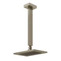 Immagine di Gessi RETTANGOLO SHOWER soffione anticalcare a soffitto, braccio altezza personalizzabile, finitura finox 20150#149