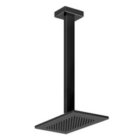 Immagine di Gessi RETTANGOLO SHOWER soffione anticalcare a soffitto, braccio altezza personalizzabile, finitura black metal PVD 20150#706