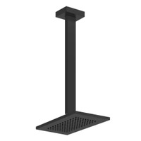 Immagine di Gessi RETTANGOLO SHOWER soffione anticalcare a soffitto, braccio altezza personalizzabile, colore nero finitura opaco 20150#299