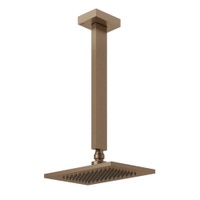 Immagine di Gessi RETTANGOLO SHOWER soffione anticalcare a soffitto, braccio altezza personalizzabile, finitura copper brushed PVD 20150#708