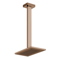 Immagine di Gessi RETTANGOLO SHOWER soffione anticalcare a soffitto, braccio altezza personalizzabile, finitura copper PVD 20150#030