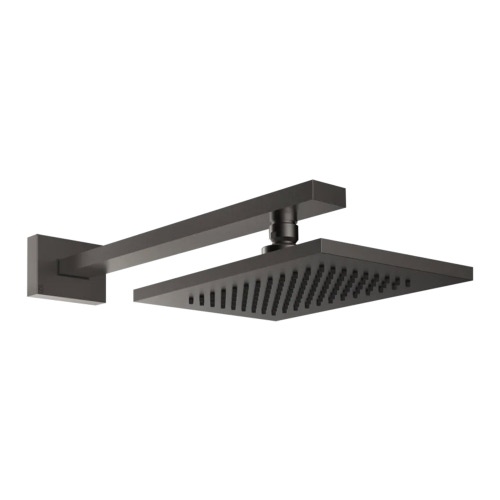 Immagine di Gessi RETTANGOLO soffione L.14 P.21,3 cm, anticalcare a parete orientabile, finitura black metal brushed PVD 20148#707