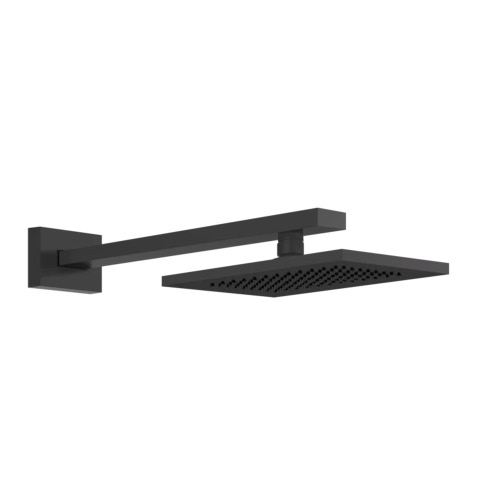 Immagine di Gessi RETTANGOLO SHOWER soffione L.14 P.21,3 cm, anticalcare a parete orientabile, colore nero finitura opaco 20148#299