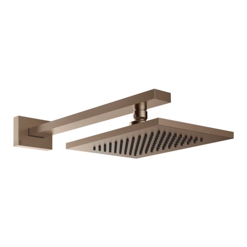 Immagine di Gessi RETTANGOLO SHOWER soffione L.14 P.21,3 cm, anticalcare a parete orientabile, finitura copper brushed PVD 20148#708