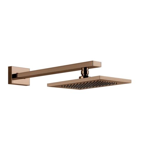 Immagine di Gessi RETTANGOLO SHOWER soffione L.14 P.21,3 cm, anticalcare a parete orientabile, finitura copper PVD 20148#030