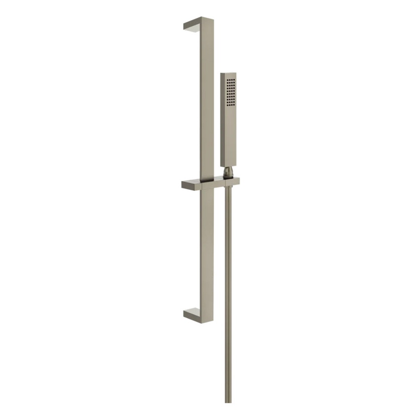 Immagine di Gessi RETTANGOLO SHOWER asta saliscendi con doccetta anticalcare e flessibile 150 cm, finitura finox 20145#149