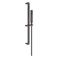 Immagine di Gessi RETTANGOLO SHOWER asta saliscendi con doccetta anticalcare e flessibile 150 cm, finitura black metal brushed PVD 20145#707