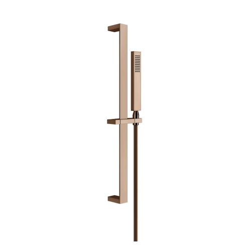 Immagine di Gessi RETTANGOLO asta saliscendi con doccetta anticalcare e flessibile 150 cm, finitura copper PVD 20145#030