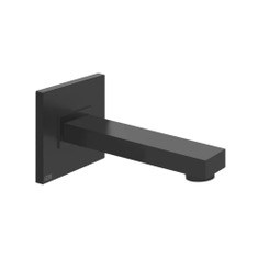 Immagine di Gessi RETTANGOLO SHOWER bocca vasca a parete, bocca lunghezza personalizzabile, colore nero finitura opaco 20121#299