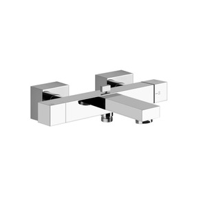 Immagine di Gessi RETTANGOLO SHOWER miscelatore termostatico esterno vasca, con deviatore automatico bagno/doccia, finitura cromo 20111#031