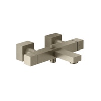 Immagine di Gessi RETTANGOLO SHOWER miscelatore termostatico esterno vasca, con deviatore automatico bagno/doccia, finitura finox 20111#149