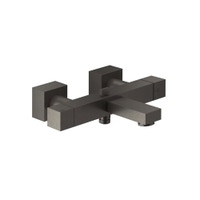 Immagine di Gessi RETTANGOLO SHOWER miscelatore termostatico esterno vasca, con deviatore automatico bagno/doccia, finitura black metal brushed PVD 20111#707