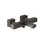 Immagine di Gessi RETTANGOLO miscelatore termostatico esterno vasca, con deviatore automatico bagno/doccia, finitura black metal brushed PVD 20111#707