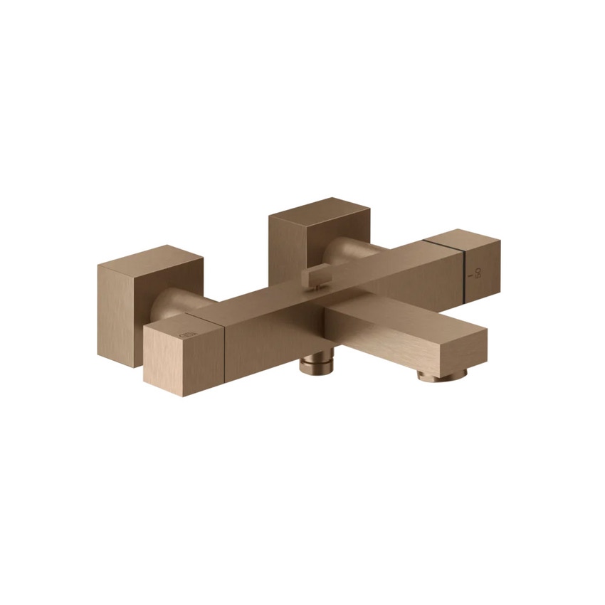Immagine di Gessi RETTANGOLO SHOWER miscelatore termostatico esterno vasca, con deviatore automatico bagno/doccia, finitura copper brushed PVD 20111#708