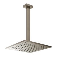 Immagine di Gessi RETTANGOLO SHOWER soffione anticalcare a soffitto, braccio altezza personalizzabile, finitura finox 15199#149