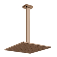 Immagine di Gessi RETTANGOLO SHOWER soffione anticalcare a soffitto, braccio altezza personalizzabile, finitura copper PVD 15199#030