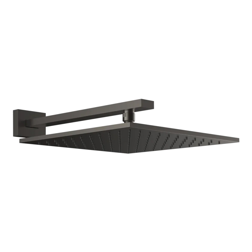 Immagine di Gessi RETTANGOLO SHOWER soffione quadrato 30cm anticalcare a parete orientabile, finitura black metal brushed PVD 15185#707