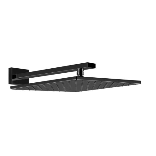 Immagine di Gessi SHOWER soffione quadrato 30cm anticalcare a parete orientabile, finitura black metal PVD 15185#706