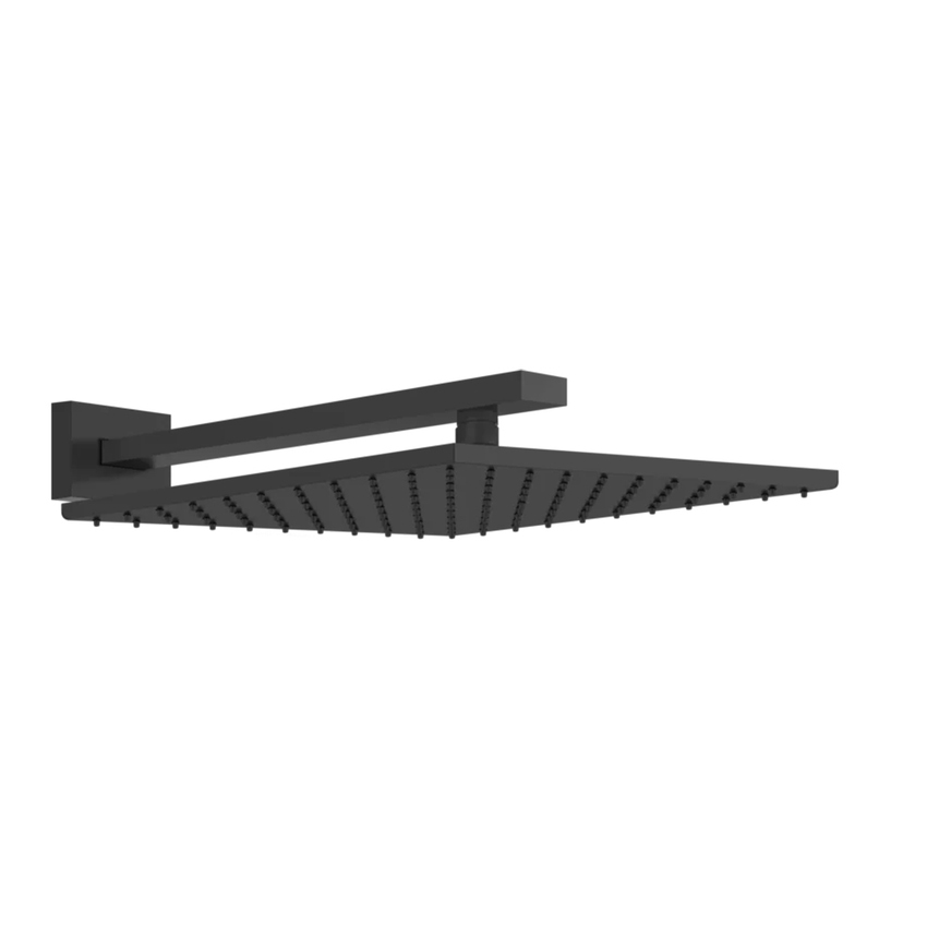 Immagine di Gessi RETTANGOLO SHOWER soffione quadrato 30cm anticalcare a parete orientabile, colore nero finitura opaco 15185#299
