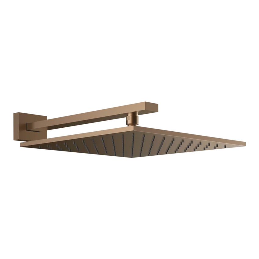 Immagine di Gessi RETTANGOLO SHOWER soffione quadrato 30cm anticalcare a parete orientabile, finitura copper brushed PVD 15185#708