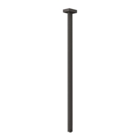Immagine di Gessi RETTANGOLO bocca a soffitto altezza personalizzabile, finitura black metal brushed PVD 20199#707