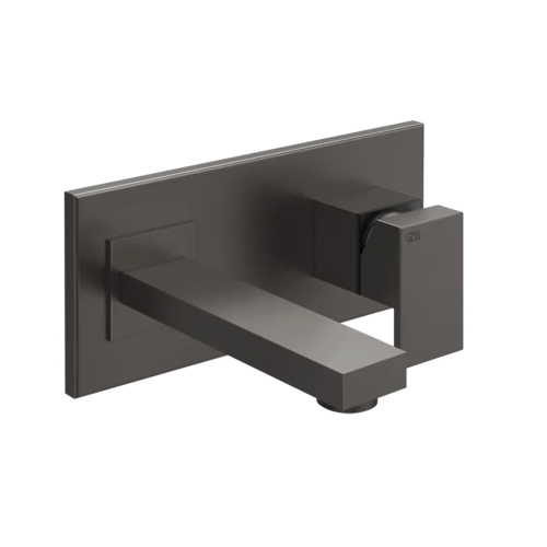 Immagine di Gessi RETTANGOLO miscelatore a parete, bocca lunghezza personalizzabile, senza scarico, finitura black metal brushed PVD 44834#707