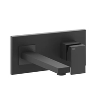 Immagine di Gessi RETTANGOLO miscelatore a parete, bocca lunghezza personalizzabile, senza scarico, colore nero finitura opaco 44834#299