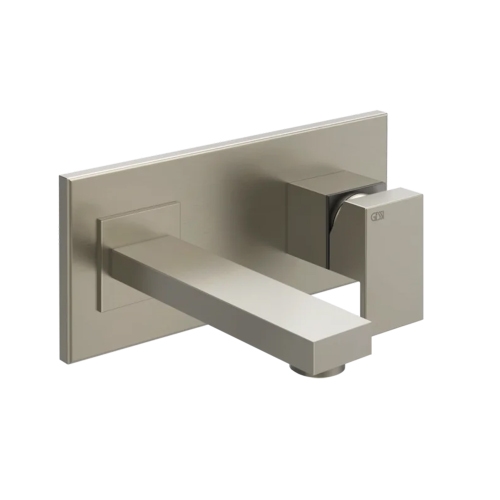 Immagine di Gessi RETTANGOLO miscelatore a parete, bocca lunghezza personalizzabile, senza scarico, finitura finox 44834#149