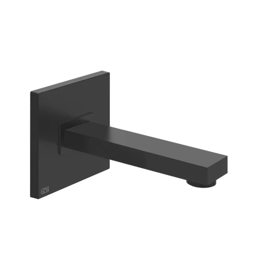 Immagine di Gessi RETTANGOLO bocca a parete bocca lunghezza personalizzabile, colore nero finitura opaco 20118#299