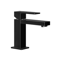 Immagine di Gessi RETTANGOLO miscelatore lavabo H.15 cm, senza scarico, con flessibili di collegamento, finitura black metal PVD 20002#706