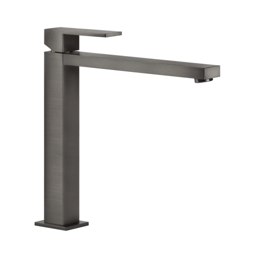 Immagine di Gessi RETTANGOLO miscelatore lavabo H.30 cm, senza scarico, con flessibili di collegamento, finitura black metal brushed PVD 11924#707