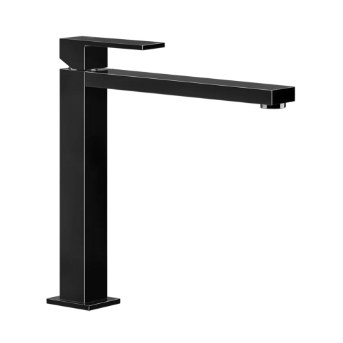 Immagine di Gessi RETTANGOLO miscelatore lavabo H.30 cm, senza scarico, con flessibili di collegamento, finitura black metal PVD 11924#706