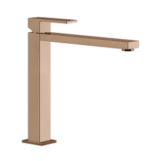 Immagine di Gessi RETTANGOLO miscelatore lavabo H.30 cm, senza scarico, con flessibili di collegamento, finitura copper PVD 11924#030