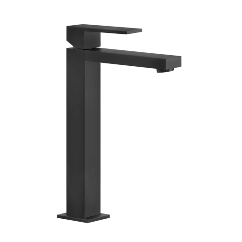 Immagine di Gessi RETTANGOLO miscelatore lavabo H.30 cm, senza scarico, con flessibili di collegamento, colore nero finitura opaco 11922#299