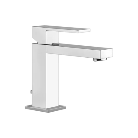 Immagine di Gessi RETTANGOLO miscelatore lavabo H.15 cm, con scarico e flessibili di collegamento, finitura cromo 20001#031