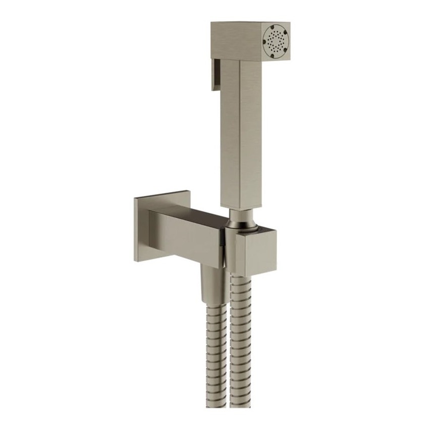 Immagine di Gessi RETTANGOLO SHOWER doccetta shut-off a parete, L.11.5 cm, finitura finox 20023#149