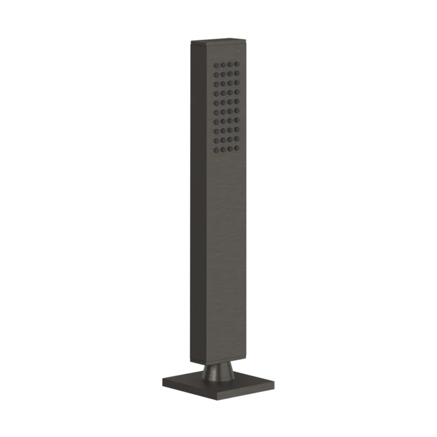 Immagine di Gessi RETTANGOLO cono porta doccetta con doccetta anticalcare e flessibile 150 cm, finitura black metal brushed PVD 20127#707