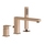 Gessi RETTANGOLO gruppo bordo vasca 3 fori con bocca di erogazione, deviatore, flessibile 150 cm e doccetta anticalcare, finitura copper PVD 20037#030