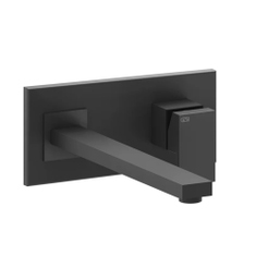 Immagine di Gessi RETTANGOLO miscelatore a parete P.27 cm, senza scarico, colore nero finitura opaco 44838#299