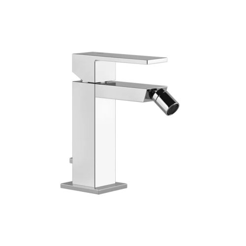 Immagine di Gessi RETTANGOLO miscelatore bidet H.15 cm, con scarico e flessibili di collegamento, finitura cromo 20007#031