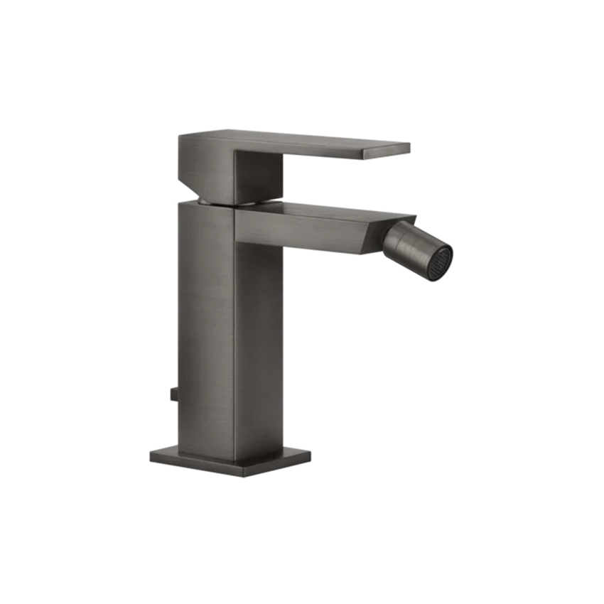 Immagine di Gessi RETTANGOLO miscelatore bidet H.15 cm, con scarico e flessibili di collegamento, finitura black metal brushed PVD 20007#707