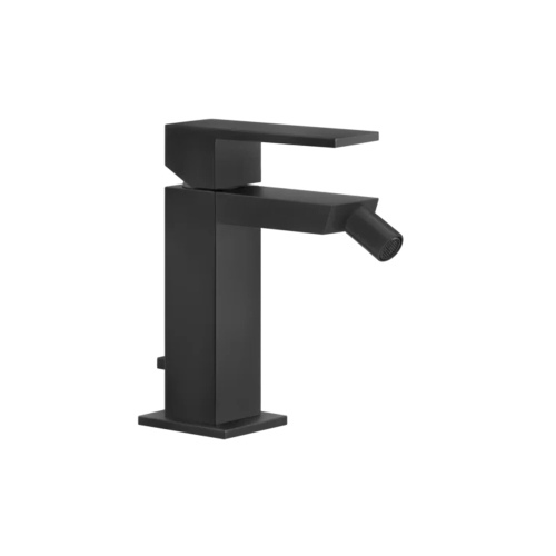 Immagine di Gessi RETTANGOLO miscelatore bidet H.15 cm, con scarico e flessibili di collegamento, colore nero finitura opaco 20007#299