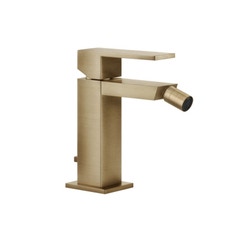 Immagine di Gessi RETTANGOLO miscelatore bidet H.15 cm, con scarico e flessibili di collegamento, finitura warm bronze brushed PVD 20007#726