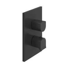 Immagine di Gessi RILIEVO miscelatore termostatico doccia, a parete, 2 vie, senza corpo incasso, finitura nero opaco 59134#229