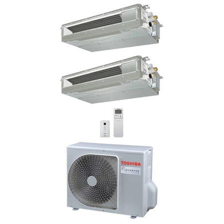 Immagine di Toshiba CANALIZZABILE Climatizzatore canalizzabile dual split inverter | unità esterna R32 5.2 kW unità interne 10000+13000 BTU RAS-3M18G3AVG-E+RAS-M[10|13]U2DVG-E