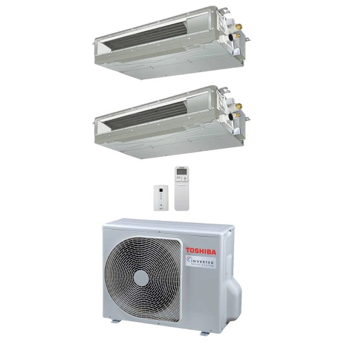 Immagine di Toshiba CANALIZZABILE Climatizzatore canalizzabile dual split inverter | unità esterna R32 5.2 kW unità interne 10000+10000 BTU RAS-3M18G3AVG-E+RAS-M[10|10]U2DVG-E